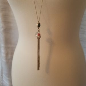 LOFT charm tassel necklace